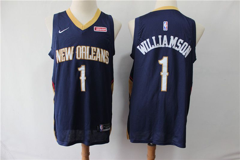 Men New Orleans Pelicans 1 Williamson Blue Game Nike NBA Jerseys